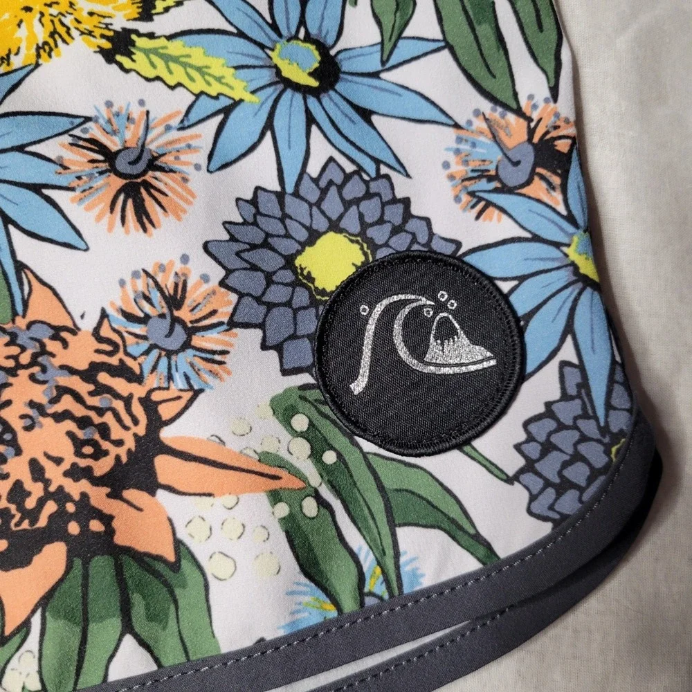 Quiksilver Highline Board Shorts Mens Floral Print Swim Trunks Multi Sizw 36